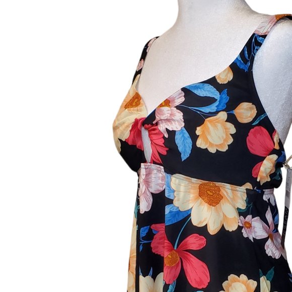 NWT Tankini Swim Top Size 12 Dreamsuit by Miracle Brands Black Pink Blue Multi - Picture 7 of 10